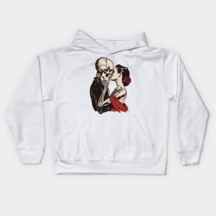 Skeleton Love Woman Kiss of Death Vintage Kids Hoodie